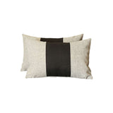 Set of Two 12" X 20" Black And Gray Lumbar Throw Pillows