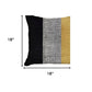 Set of Two 18" Black Gray And Yellow Fabric Throw Pillows
