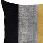Set of Two 18" Black Gray And Yellow Fabric Throw Pillows