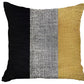 Set of Two 18" Black Gray And Yellow Fabric Throw Pillows
