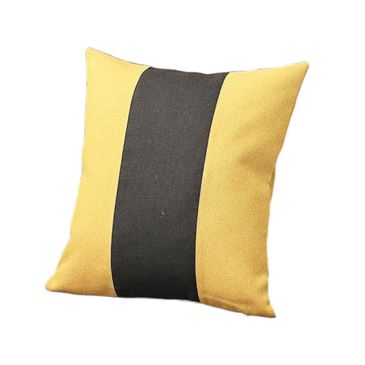 Set Of Two 18" X 18" Yellow And Black Geometric Zippered Handmade Polyester Throw Pillow