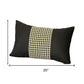 Set of Two 12" X 20" Black and Yellow Houndstooth Fabric Lumbar Throw Pillows