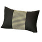 Set of Two 12" X 20" Black and Yellow Houndstooth Fabric Lumbar Throw Pillows