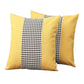 Set of Two 18" Yellow Black and White Houndstooth Fabric Throw Pillows
