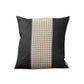 Set of Two 18" Black Brown and White Houndstooth Fabric Throw Pillows