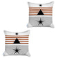 Set Of Two 18" X 18" Gray Black White And Red Abstract Zippered Handmade Polyester Throw Pillow