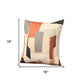 Set Of Two 18" X 18" Gray Black White Red And Brown Polyester Abstract Zippered Pillow