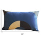 Set of Two 12" X 20" Blue Black and Beige Geometric Fabric Lumbar Throw Pillows