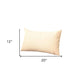 Set of Four 12" X 20" Ivory Fabric Lumbar Throw Pillows