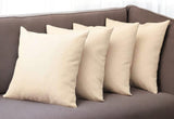 Set of Four 18" Ivory Fabric Throw Pillows