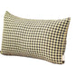 Set of Four 12" X 20" Yellow and Black Houndstooth Fabric Lumbar Throw Pillows