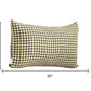 Set of Four 12" X 20" Yellow and Black Houndstooth Fabric Lumbar Throw Pillows