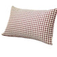 Set of Four 12" X 20" Red and White Houndstooth Fabric Lumbar Throw Pillows