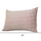 Set of Four 12" X 20" Red and White Houndstooth Fabric Lumbar Throw Pillows