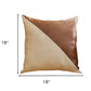 Set Of Four 18" X 18" Brown And Grey Polyester Geometric Zippered Pillow