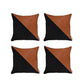 Set of Four Brown and Black Throw Pillow