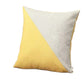Set of Four 18" Yellow and Gray Color Block Fabric Throw Pillows