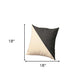 Set of Four 18" Ivory and Black Color Block Fabric Throw Pillows