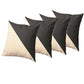 Set of Four 18" Ivory and Black Color Block Fabric Throw Pillows