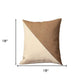 Set of Four 18" Ivory and Brown Color Block Fabric Throw Pillows