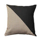 Set of Four 18" Brown Black and White Houndstooth Fabric Throw Pillows
