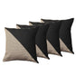 Set of Four 18" Brown Black and White Houndstooth Fabric Throw Pillows