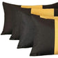 Set of Four 12" X 20" Black And Yellow Lumbar Throw Pillows