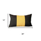 Set of Four 12" X 20" Black And Yellow Lumbar Throw Pillows