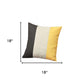 Set of Four 18" Black And Yellow Throw Pillows