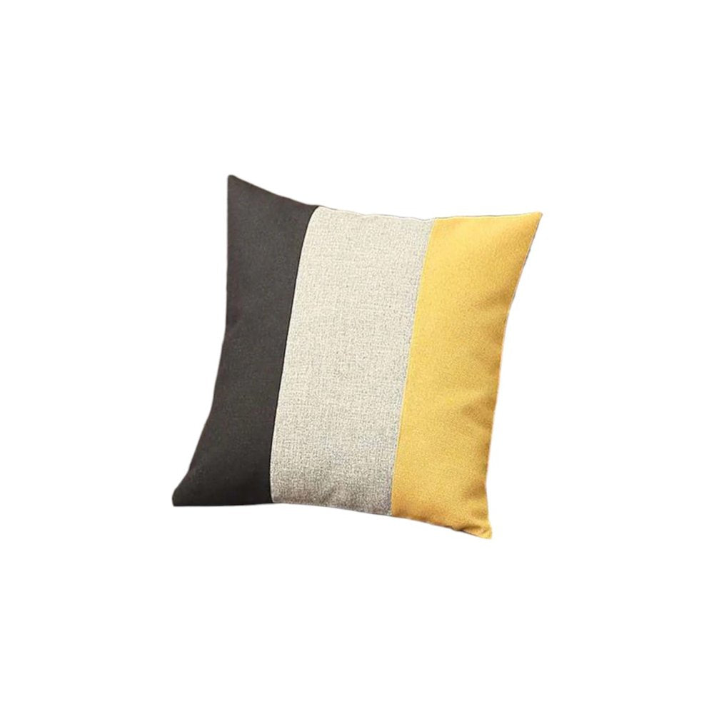 Set of Four 18" Black And Yellow Throw Pillows