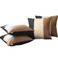 Set of Four 18" Black Ivory And Brown Fabric Throw Pillows
