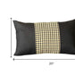 Set of Four 12" X 20" Black and Yellow Houndstooth Fabric Lumbar Throw Pillows
