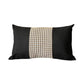 Set of Four 12" X 20" Black Brown and White Houndstooth Fabric Lumbar Throw Pillows
