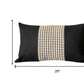 Set of Four 12" X 20" Black Brown and White Houndstooth Fabric Lumbar Throw Pillows