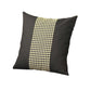 Set of Four 18" Black and Yellow Houndstooth Fabric Throw Pillows