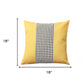 Set of Four 18" Yellow Black and White Houndstooth Fabric Throw Pillows