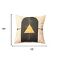 Set of Four 18" Ivory Black and Gold Geometric Fabric Throw Pillows