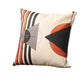 Set of Four 18" Ivory Red and Black Geometric Fabric Throw Pillows