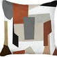 Set of Four 18" Ivory Gray And Orange Abstract Fabric Throw Pillows