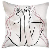 Set Of Four 18" X 18" Black And Grey Abstract Zippered Handmade Polyester Throw Pillow