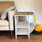 Yellow Wood And Metal Mini Scooter End or Side Table