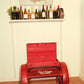 Retro Red Metal Delivery Box Accent Side Table