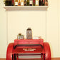 Retro Red Metal Delivery Box Accent Side Table