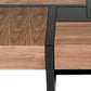 39" Brown and Black Wood Square Solid Coffee Table With Four Drawers