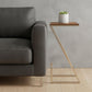 Stylish Asymmetrical Wood and Metal Z shaped Side Table