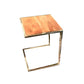 Set of Three Stylish Wood and Metal C Shaped Nesting End Tables