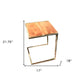 Set of Three Stylish Wood and Metal C Shaped Nesting End Tables