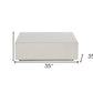 35" Silver Stainless Steel Square Solid Coffee Table
