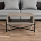 25" Gray and Black Concrete And Metal Square Coffee Table With Shelf