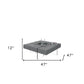 47" Gray and Clear Concrete And Glass Square Solid Coffee Table